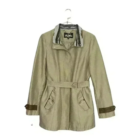 Sam Edelman Aztec Trim Belted Trench Coat – Large - Picture 1 of 9